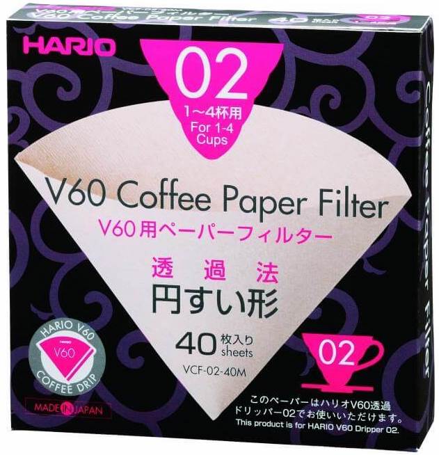 Hario V60 paper filters 02 dripper 40 sheets